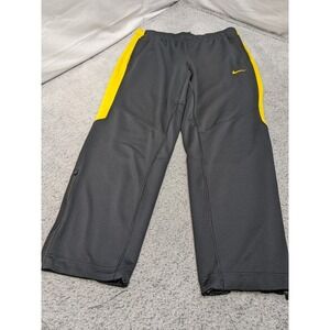 Nike Men's Gray and Yellow Athletic Pants